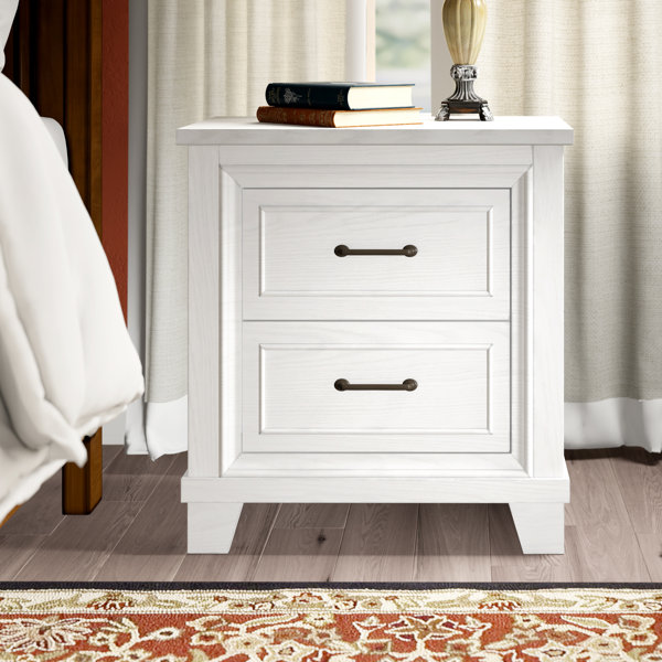 Greyleigh™ Kaylan 2 Drawer Nightstand in White & Reviews Wayfair Canada